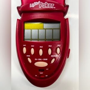 Red Lighted Poker Electronic Handheld Game - Radica 2003 - Excellent Tested!